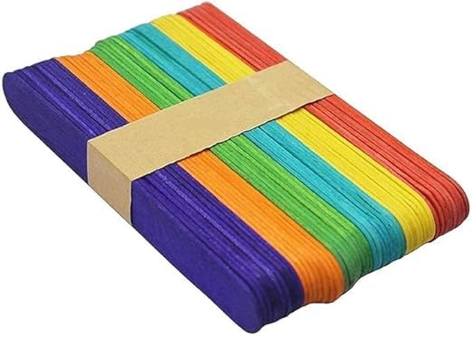 Eclet 100 Pcs colored Wooden Ice Cream Sticks Smooth Finish colored Popsicle Sticks for DIY Arts & Crafts, School Projects, Kids Creative Activities, Model House Building & DIY Waxing Eco-Friendly Multipurpose Craft Wood Sticks ww-picture-30