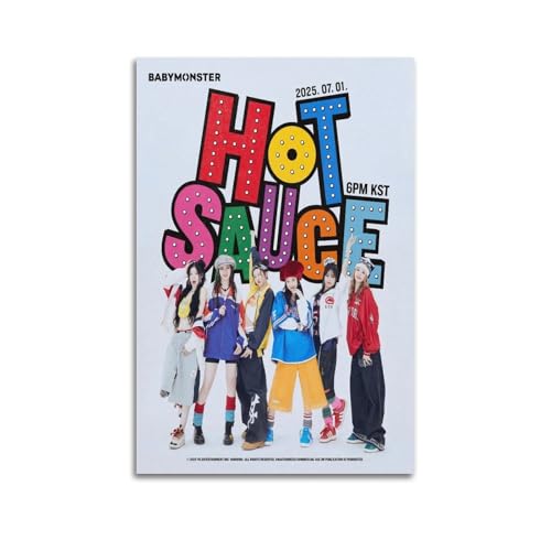 DGHFOP Babymonster-Poster, Wandkunst, Leinwand-Poster, Musikalben und Filme, dekoratives Gemälde für Wohnzimmer, Schlafzimmer, 40 x 60 cm, ungerahmter Stil