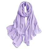 Chiffon Hijab for Women Sheer Shawl and Wraps for Wedding Bridal Scarves Summer Lightweight Sun-proof Scarf Light Purple