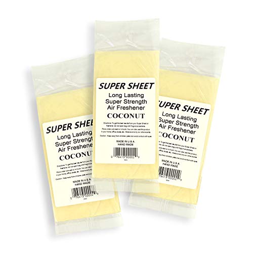 Image of Super Sheet Small (7.5 inchx3.75 inch) Under Seat Car Air Freshener, 3-PACK (Coconut)