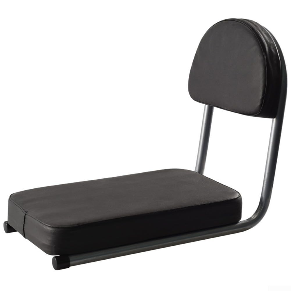 Honseadek Bicycle Rear Saddle with Backrest for Ebike and Mountain Bike, Extended Sponge Cushion Seat for Adult Passenger, Anti-Slip Leather Top(black)