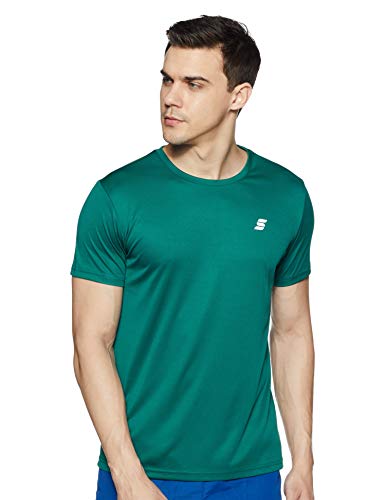 Image of Amazon Brand - Symbol Men's Solid Active Regular Fit Sports T-Shirt | Round Neck | Half Sleeve (Available in Plus Sizes)