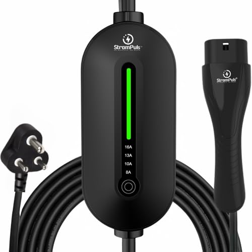 Strompuls Prime 3.6kw Portable EV Charger, Adjustable Amps, 5m TPU Cable,16A 1 Phase, IP66 Water...