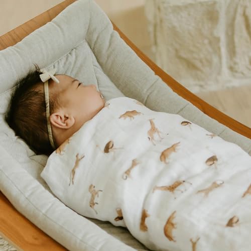 Image of Little Unicorn Muslin Swaddle Blanket for Newborns & Infants | Soft & Breathable Fabric | Baby Blanket for Swaddling, Nursing, Shower Gifts (Animal Crackers)