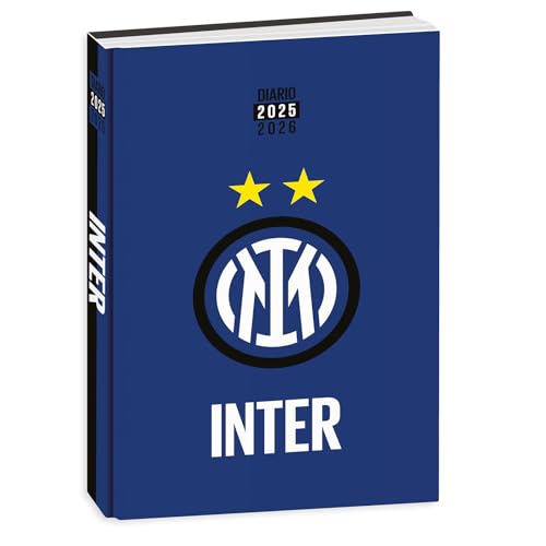 Seven Diario Scuola Inter Datato Standard 12 Mesi, Nero Azzurro, Copertina Azzurro, Accessori Zaino, Ragazzo