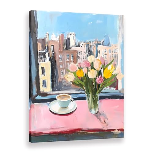 Peinture à l'huile The View From The Window grand format 80x120 cm sur toile