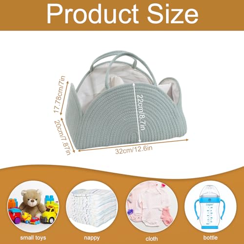 Sightday Wickeltasche Organizer, Tragbarer Diaper Caddy, Windelkorb Mit Fächern & Griffen, Hält Windeln, Tücher, Kleidung und Spielzeug (Khaki)