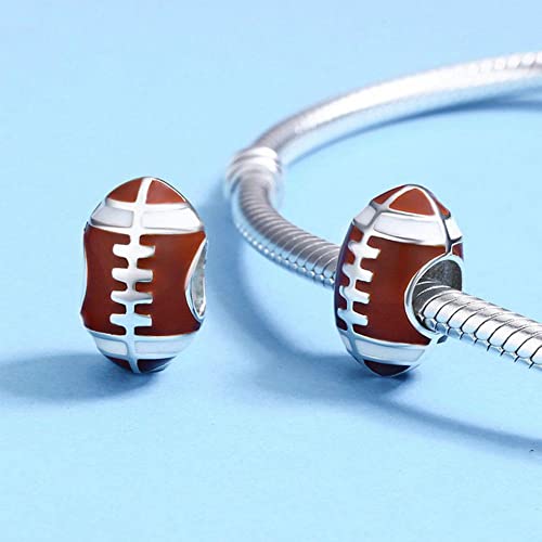 925 Sterling Silver Football Charm for Pandora Bracelet - USA Football Ball Sport Charm, Birthday, Christmas2