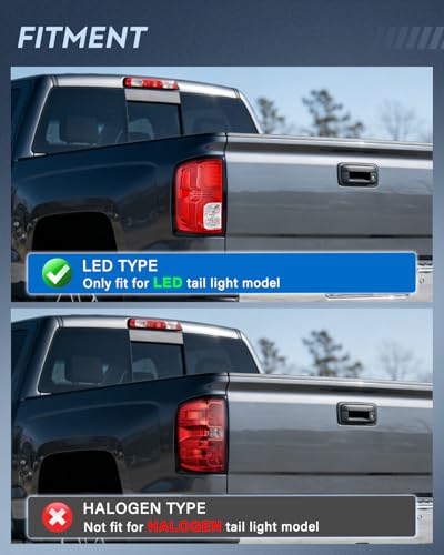 Image of Nilight Taillight Assembly Compatible with 2016 2017 2018 Chevy Silverado 1500 LED Models Tail Light OE Style Rear Outer Lamp Replacement Driver Side