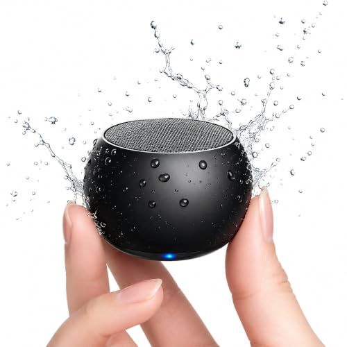 Image of Mini Wireless Bluetooth Speaker with Heavy Metal Electroplating | Round Mini Speaker, Power Button Controlled, Long Battery Backup & Quick Charge Thunder Eagle (Black)