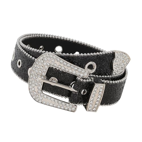 Rhinestones Studded Buckle Belt For Women Elegant Sequined Belt All Matching Western Shimmering Belt For Jeans Pants4