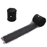 2 Rolls 1.5 Inch x 5.5 Yard Handmade Fringe Chiffon Ribbon Frayed Edges Silk-Like Ribbon Rustic Ribb