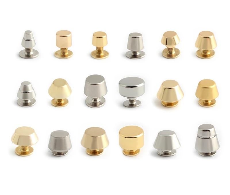 10 Piezas de Tornillos de Metal for la Parte Inferior de la Bolsa, Remaches for Ropa, Correas de Mano, Zapatos de Cuero, decoración Artesanal, Clavos de Cobre(Style2)