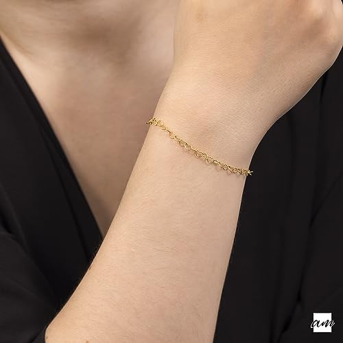 Amberta Women's 925 Sterling Silver Heart Bracelet2