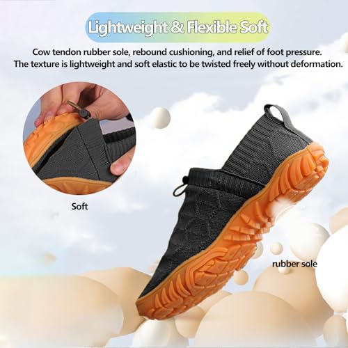 Image of Beach Water Shoes for Women Men Quick Dry Non-Slip Wide Toe Hike Barefoot Footwear for Beach Pool Aqua Swim Surf Walk