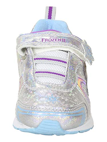 Frozen II Girl's Faux Leather Metallic Graphic Sneakers Silver Size 72