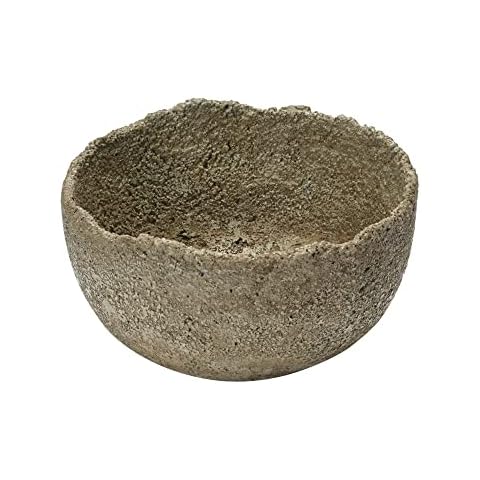 Creative Co-Op Decorative Textured Sandstone Bowl, 9" L x 9" W x 5" H, Brown Cover