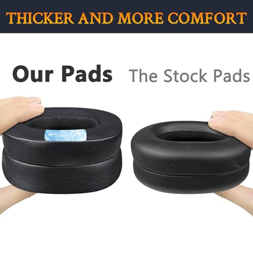 SOULWIT Cooling Gel Earpads Cushions Replacement para Auriculares Audio Technica ATH M70X, Almohadillas para Oído con Espuma de Alta Densidad, Grosor Añadido - Negro miniatura 6