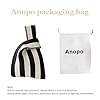 Anopo Damen Geknotete Gewebte Tasche Klein Gehäkelt Handtaschen Niedlich Ästhetisch Blume Portemonnaie Handgelenk Tasche Gestrickt Mode Tragetasche Streifen2 Schwarz Weiß #2