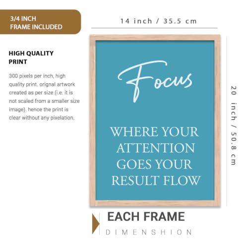 Image of kotart Quote wall Paintings with Frame for Home Decoration - Painting Living Room Bedroom Office hanging frames Set of 6 Multicolo (14X20 Inch, E)
