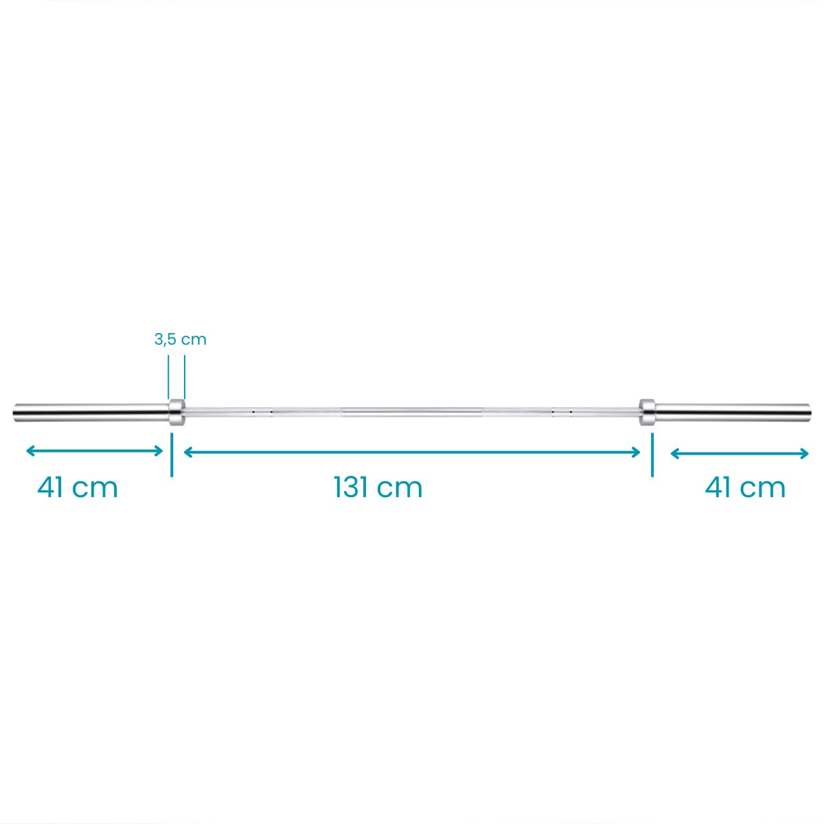 Barra Olímpica 2.2m x 50 mm, 4 Rodamiendos de Alta Precisión, Soporta hasta 365 Kg, Ideal para Musculación, Powerlifting, Cross Training y Halterofilia, 20 Kg