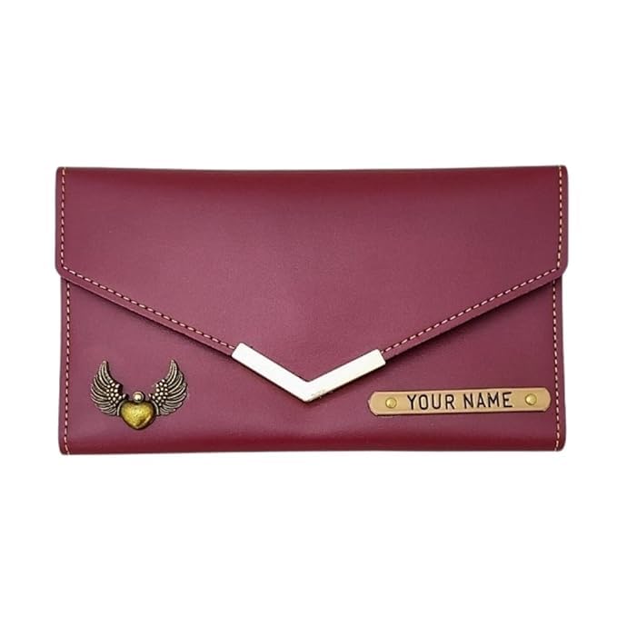 Image of Customized Women's Clutch with Personalized Name & Charm | Premium PU Leather Ladies Wallet