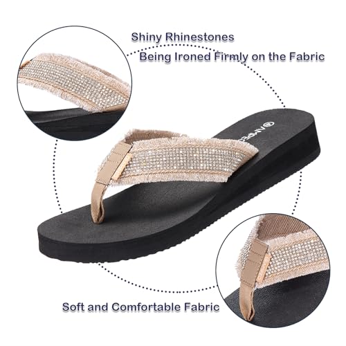 Ampeo Women's Arch Support Flip Flops Comfortable Casual Summer Beach Thong Sandals