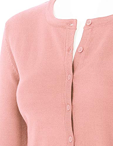Image of Women's 3 /4 Sleeve Crew Neck Button Down Stretch Knit Cardigan Sweater (S-3XL)