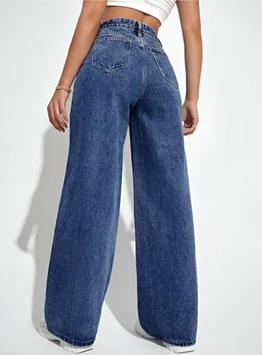 Image of Ben Martin Women High Rise High Waist Stretchable Baggy Oversized Loose Fit Casual Wear Denim Jeans