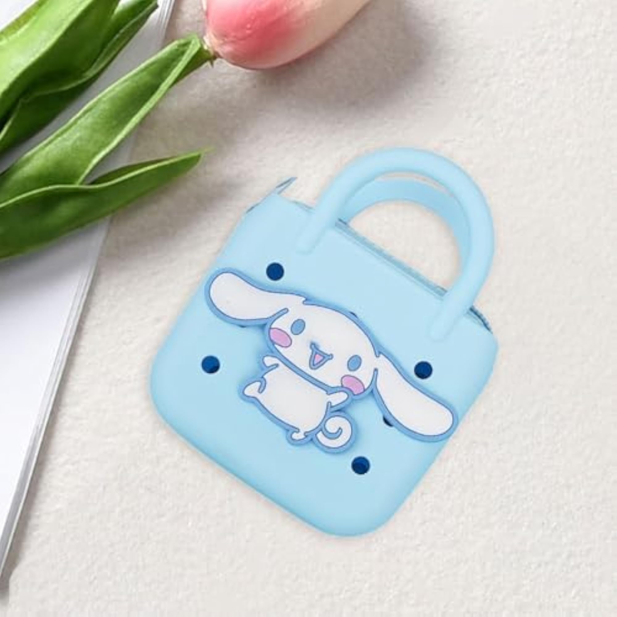 Light Blue Trendy Silicone Beach Tote Bag