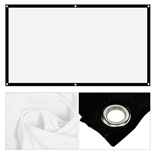 Pantalla de proyección portátil plegable 16:9, sin arrugas, con orificios para colgar y bolsa de transporte, para cine en casa, exterior e interior, proyección frontal y trasera (84 pulgadas) miniatura 3