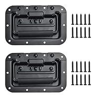 Lwtsrp 2 Stück Schwarz Klappgriff, Hardware Boxen Griff, Klappgriffe Kistengriff, Kistengriff Gefedert, für Lautsprecherboxen Werkzeug Boxen Case Rack
