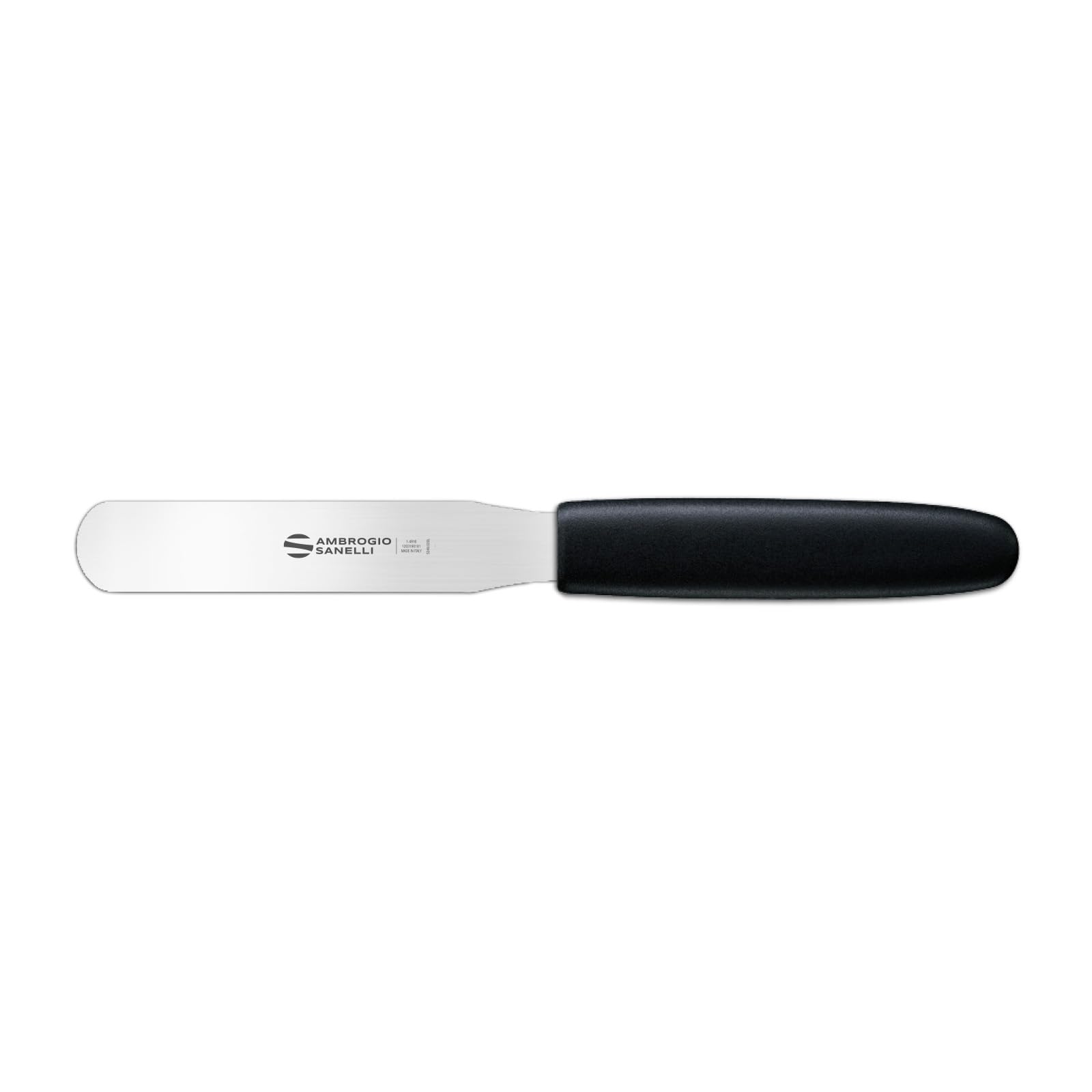 Ambrogio Sanelli - Linea Supra - Spatola di precisione retta cm 12 in Acciaio Inox di alta qualità e Manico Ergonomico in SEBS, Attrezzatura Professionale per Chef, Pasticcieri e Panificatori.