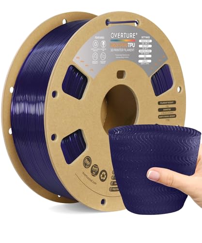 Image of OVERTURE TPU High Speed Filament 1.75mm Flexible Roll, 95A Soft 3D Printer Filament, 1kg Spool (2.2 lbs), Fit Most FDM Printer (HS TPU Translucent Purple)