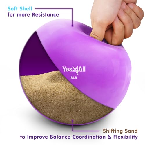 Image of Yes4All Weighted Toning Balls for Exercise, Soft Medicine Balls for Exercise, Pilates, Yoga, Balance, Flexibility, 2-10lbs