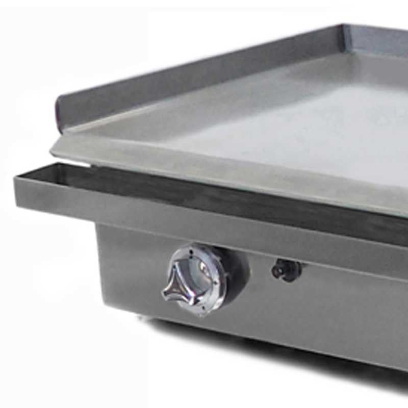 MBH - Plancha a gas industrial 600x400+600x400 mm económica para hostelería. Fry Top dos zonas profesional de acero laminado para bar y restaurante.