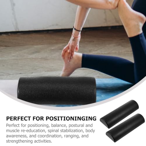 Rodillos de espuma para fitness Abaodam, par de rodillos semicirculares de EPP de 45 cm para alivio muscular y ejercicios de pilates, entrenador de estabilidad negro para espalda, cuello y piernas miniatura 7