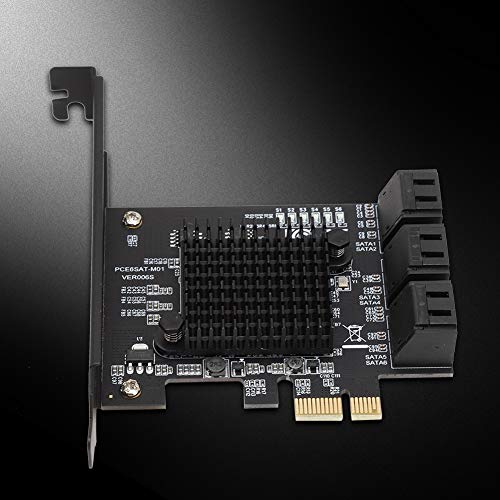 Vbestlife Expansion Card, 6-Port SATA 3.0 PCI Express Card Riser Card Compatible for SATA6G 3G 1.5G HDD, for Marvell 88SE92xx 109X - Image 4