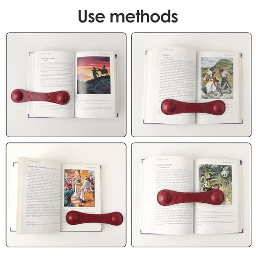 Image of KINIVA Leather Weighted Bookmarks Book Weight Page Holder for Reading,Book Open Holder for Kids Adult,Gifts for Reader (Red)