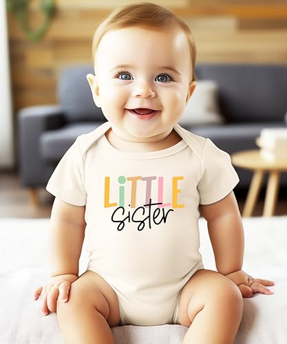 Olive Loves Apple Little Sister Baby Bodysuit for Girls Trendy Matching Sibling Baby One-Piece3