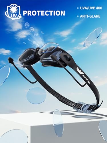 Image of Swim Goggles,2 Pack Swimming Goggles for Adult Men Women, No Leak Anti-Fog & UV, Wide Visio HD Mirror PC Lens