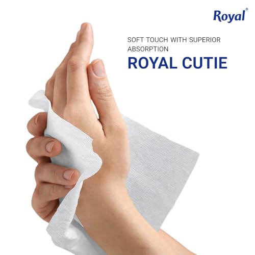 Image of Royal Cutie 1-Ply Tissue Paper Napkins for Dining Table |Pack of 6 (90 Pulls Per Pack, 540 Sheets) | Extra Soft Paper Tissue, Perfect for Events, Parties, & Everyday Use