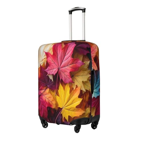Luggage Cover Protector, Colorful Fall Maple Leaves Pattern Elastic Suitcase Covers for Travel, Anti Scratch Dust Covers, Fits 22-24 inch Suitcases2