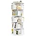 iSunirm Libreria Girevole,Scaffale Per Libreria Da Terra A 5 Livelli,Scaffale Portaoggetti per Bambini e Adulti,Stretto In Legno Per Camera Da Letto,Soggiorno,Bianco immagine