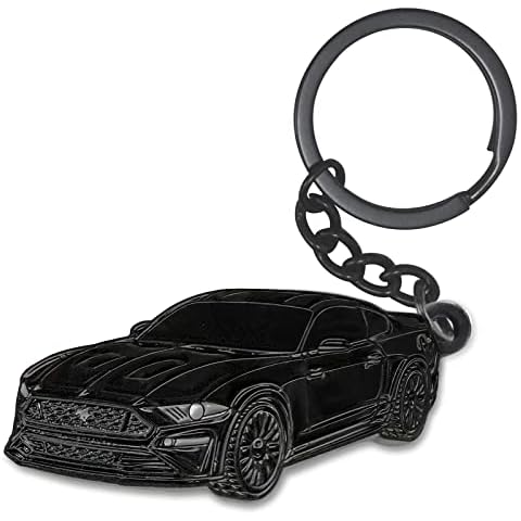 glahorse For Ford Mustang Keychain，For Ford Mustang Accessories 2015-2020，Metal Keychain (Pure black) Cover