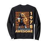 47th birthday bear legends december 1978 47 years old mens felpa