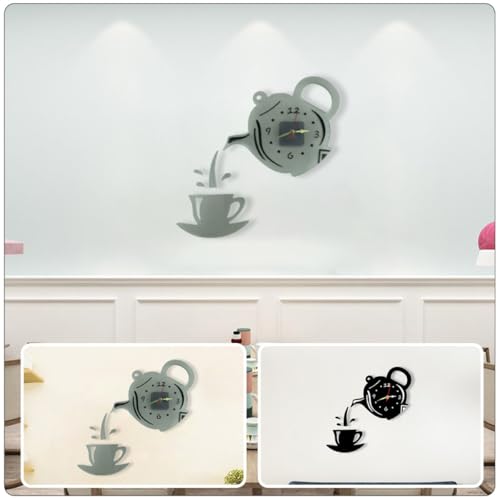 Molde de silicona para reloj de pared con diseño de tetera para decorar tu cocina 5