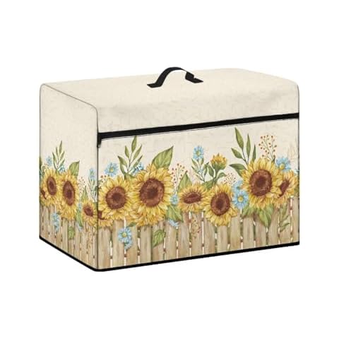 Psesaysky Sunflower Daisy Sewing Machine Cover with Pockets and Side Handle to Keep Clean & Safe Protective Cover for Thanksgiving Sewing Machine Cover