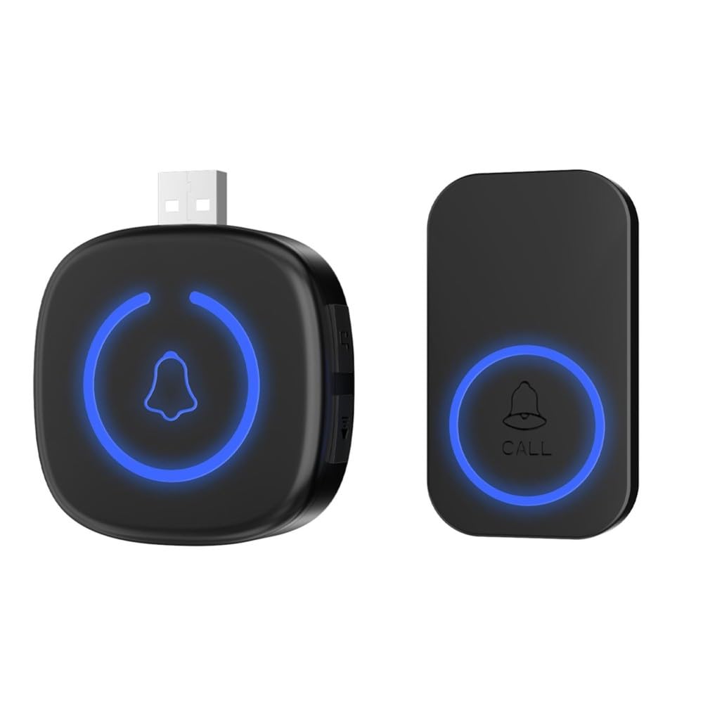 Jnchdghwa Black Smart Usb Home Wireless 433Mhz Doorbell Welcome Chime Home Door Bell Intelligent 60 Songs Smart Melodies Alarm