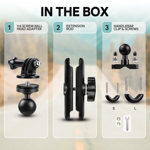 Image of HUMBLE Aluminum Bike Camera Mount with Anti-Theft Lock, 360 Double Ball Head Handlebar Clamp for GoPro Hero 13-9, Insta360 X5 /X4 /X3, DJI Osmo Action 5 /4 /3 - Fits 20-50mm